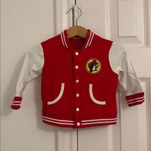 Buc-ee’s Red and White Varsity Jacket